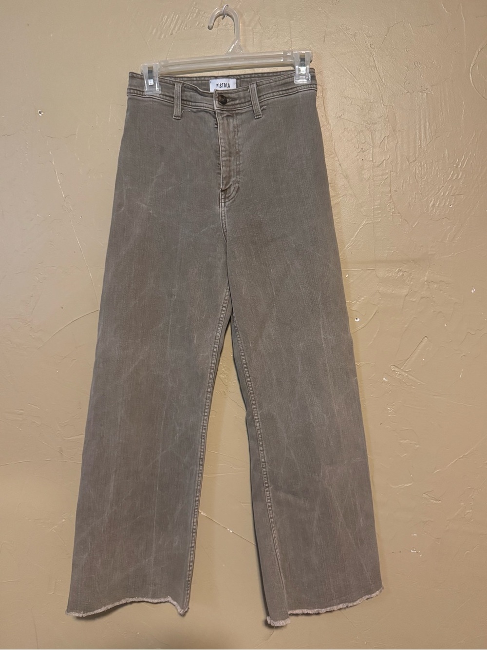 pistola Women's Wide-Leg brown denim Jeans in Faded Gray